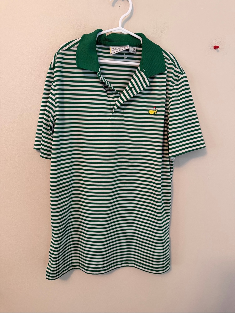 Masters Green & White Striped Kids Polo Shirt